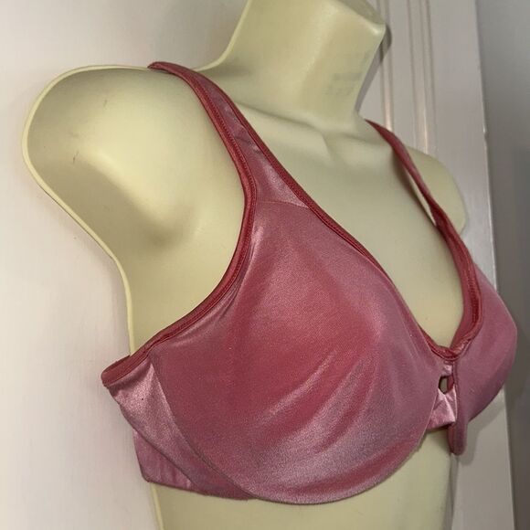 Lilyette pink nylon/elastane bra with adjustable straps Style# 0904 36C - Picture 3 of 8